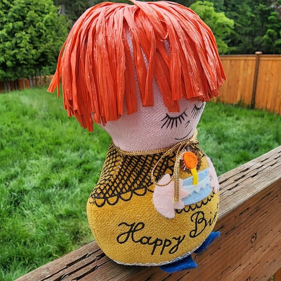 Vintage 1960s "HAPPY BIRTHDAY!" Toy DOLLY GRAM by WESTERN UNION Stuffed Rag Doll - Picture 2 of 7